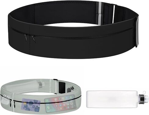 Running Belt Hydration with Bottles,Fanny Pack Water Bottle Holder, Zipper Waist Pouch Fits Most phones, Design for Cycling Climbing Marathon (Watter Bottle Included) in Saudi Arabia