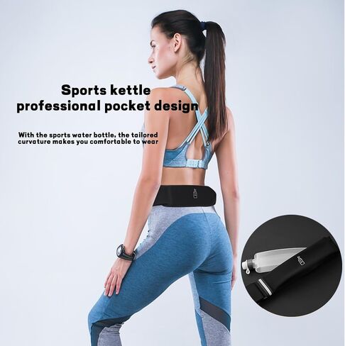 Running Belt Hydration with Bottles,Fanny Pack Water Bottle Holder, Zipper Waist Pouch Fits Most phones, Design for Cycling Climbing Marathon (Watter Bottle Included) in Saudi Arabia