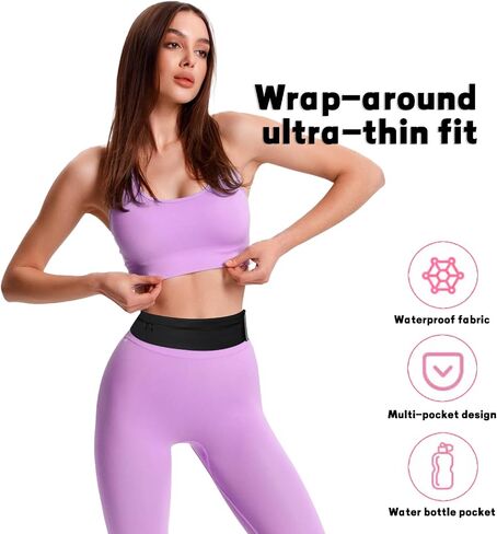 Running Belt Hydration with Bottles,Fanny Pack Water Bottle Holder, Zipper Waist Pouch Fits Most phones, Design for Cycling Climbing Marathon (Watter Bottle Included) in Saudi Arabia