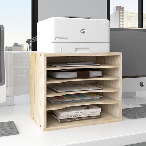 PUNCIA الخشب مكتب ملف منظم سطح المكتب ورقة تخزين الرسالة صينية حامل ملف قابل للتكديس للمنزل مكتب البريد فارز وثيقة كتاب مجلة تخزين الرف in Kuwait