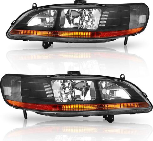 DWVO Headlights Assembly Compatible with 94-97 1994 1995 1996 1997 Accord Headlamp Replacement Pair Driver and Passenger Side in Kuwait