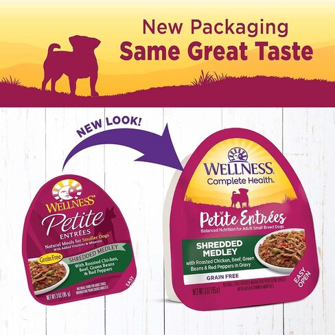 Wellness 3 Oz Grain Free Natural Wet Small Breed Roasted chicken, beef, green beans & Red Peppers. (12 Pack), One Size in Saudi Arabia