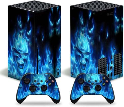 Vinyl Skin for Xbox Series X Console & Controllers Only, Sticker Decorate and Protect Equipment Surface - Blue Fire Evil Spirit in Saudi Arabia