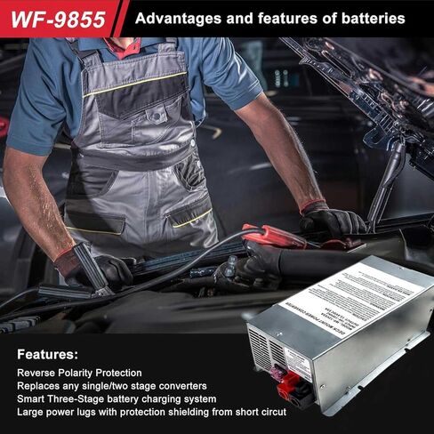 WF-9855 55 أمبير محول طاقة مثبت على سطح السفينة/استبدال الشاحن لسلسلة RV Trailer Camper 9800، متوافق مع محول الطاقة WF-9855-AD، WF-9855-LIS، WF-9855-MBA، WF-9855-AD-MBA in Kuwait