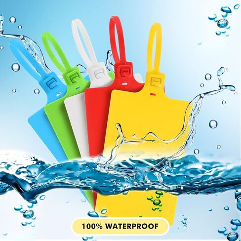 500 Pcs Plastic Tags Bulk Shipping Tags Waterproof Tags for Labeling Shipping Labels Writable Marker Ties Hanging Tags Storage Tag with 12 Pcs Markers Pens and 100 Pcs Sticker Labels in Saudi Arabia