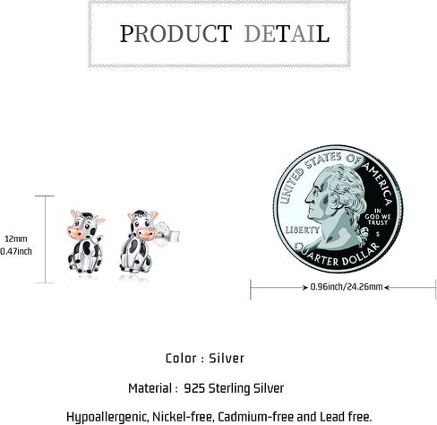 Animal Stud Earrings 925 Sterling Silver Butterfly/Unicorn /Yorkie/Beagle/Axolotl/Frog/Highland Cow/Cow/Panda/Dog/Dino/Cat/Beagle/Schnauzer/Hedgehog/Sloth Animal Jewelry Christmas Gifts for Women in Saudi Arabia