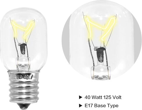 8206232A Replacement Part for Microwave Oven Appliance - 40W E17 125V Light Bulb Exact Fit Whirlpool Maytag Microwaves & The Lava Lamp Replaces 1890433 8206232 AP4512653-2PACK, 3.4 x 2.5 1.7 inch in Saudi Arabia
