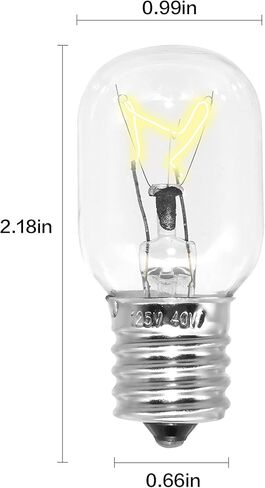 8206232A Replacement Part for Microwave Oven Appliance - 40W E17 125V Light Bulb Exact Fit Whirlpool Maytag Microwaves & The Lava Lamp Replaces 1890433 8206232 AP4512653-2PACK, 3.4 x 2.5 1.7 inch in Saudi Arabia