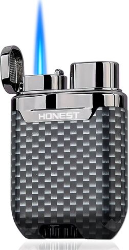 PROMISE Jet Torch Cigar Lighter, Single Flame Windproof Butane Fuel Cigarette Lighter (Black Crackle) in Saudi Arabia