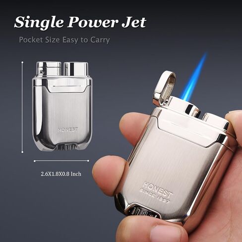 PROMISE Jet Torch Cigar Lighter, Single Flame Windproof Butane Fuel Cigarette Lighter (Black Crackle) in Saudi Arabia