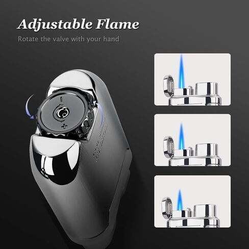 PROMISE Jet Torch Cigar Lighter, Single Flame Windproof Butane Fuel Cigarette Lighter (Black Crackle) in Saudi Arabia