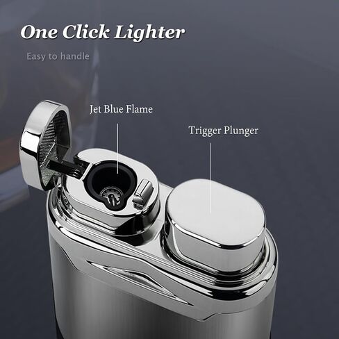 PROMISE Jet Torch Cigar Lighter, Single Flame Windproof Butane Fuel Cigarette Lighter (Black Crackle) in Saudi Arabia