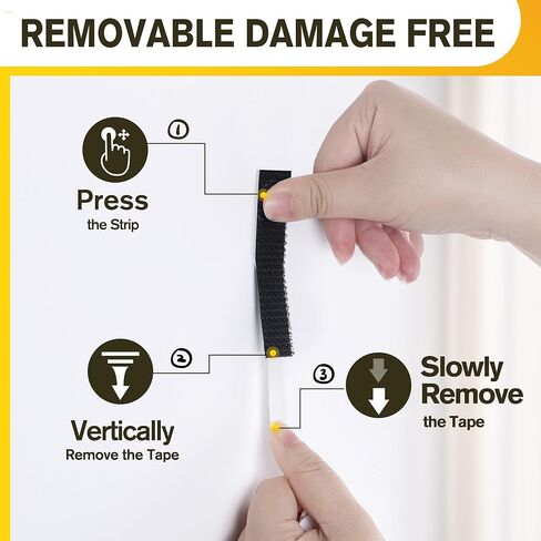 شرائط تعليق الصور من EMITEVER شديدة التحمل، شماعات صور معلقة خالية من التلف للجدران، مجموعة تعليق الصور، خطافات تعليق بدون أظافر، شرائط حائط لاصقة سوداء 20 زوجًا (40 شريطًا) in Kuwait