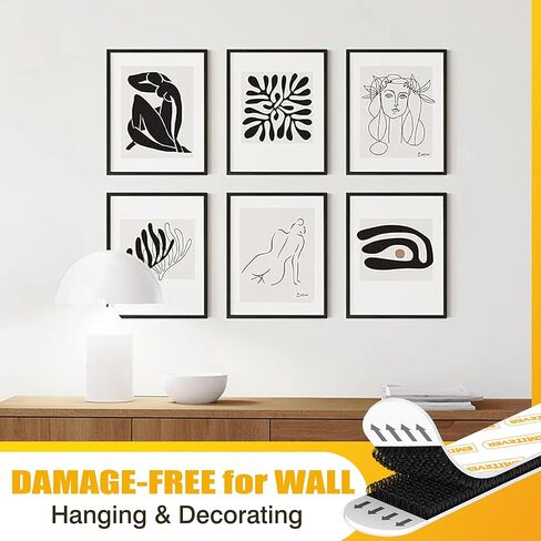 شرائط تعليق الصور من EMITEVER شديدة التحمل، شماعات صور معلقة خالية من التلف للجدران، مجموعة تعليق الصور، خطافات تعليق بدون أظافر، شرائط حائط لاصقة سوداء 20 زوجًا (40 شريطًا) in Kuwait