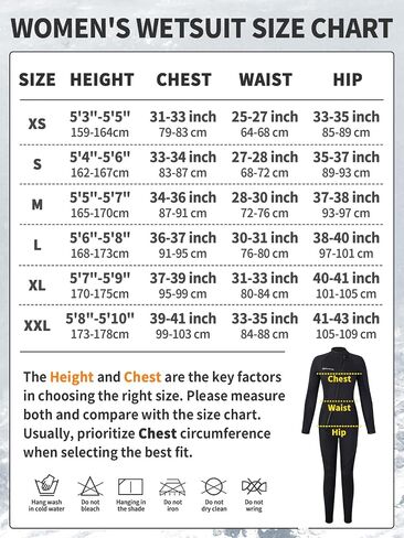 Owntop 3/2MM Full Wetsuit Womens Mens | Upgraded CR Neoprene | Front Zip | Ultra Stretch & Warm | Diving Kayaking Surfing Snorkeling - Water Sports in Saudi Arabia