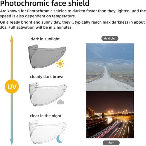 Coruilong RF-1400 Visor with UV Protection Photochromic CWR-F2 Shield (Transition from Clear to Somek) for Z8, NXR2 Motorcycle Helmet Visor in Saudi Arabia
