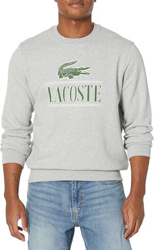 Lacoste Men's Large Croc Graphic Crew Neck Sweatshirt in Saudi Arabia