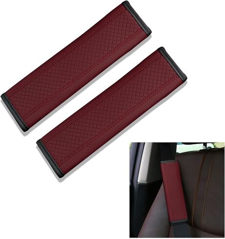2PCS Car Seat Belt Cover Pad, Soft Auto Seat Belt Cover, Universal Safety Strap Cover, Fiber Leather Seatbelt Shoulder Strap Covers Automotive Interior Accessories for Car Truck SUV (Beige) in Saudi Arabia