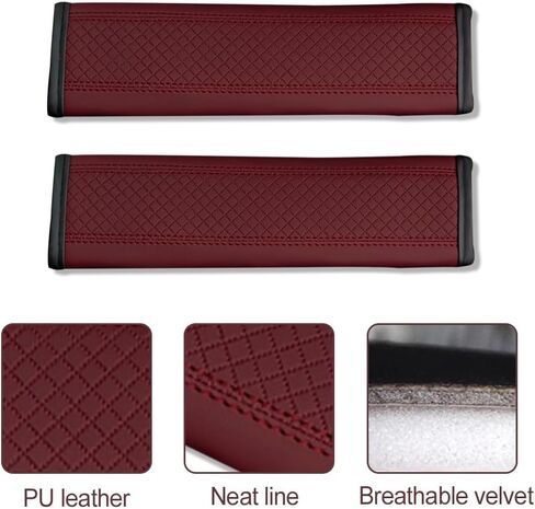 2PCS Car Seat Belt Cover Pad, Soft Auto Seat Belt Cover, Universal Safety Strap Cover, Fiber Leather Seatbelt Shoulder Strap Covers Automotive Interior Accessories for Car Truck SUV (Beige) in Saudi Arabia