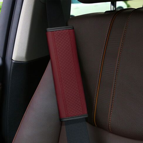 2PCS Car Seat Belt Cover Pad, Soft Auto Seat Belt Cover, Universal Safety Strap Cover, Fiber Leather Seatbelt Shoulder Strap Covers Automotive Interior Accessories for Car Truck SUV (Beige) in Saudi Arabia