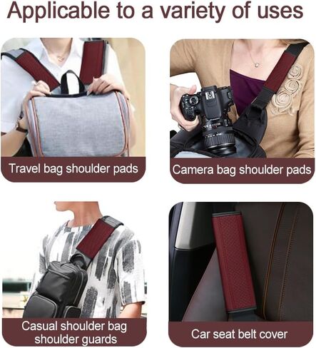 2PCS Car Seat Belt Cover Pad, Soft Auto Seat Belt Cover, Universal Safety Strap Cover, Fiber Leather Seatbelt Shoulder Strap Covers Automotive Interior Accessories for Car Truck SUV (Beige) in Saudi Arabia