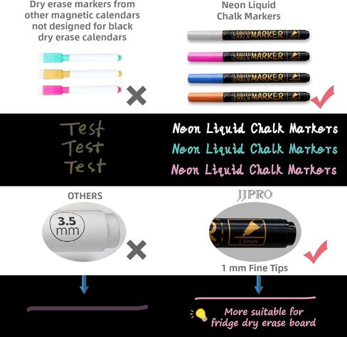 JJPRO Magnetic Chalkboard Chore Chart, Reward Chore Chart Blackboard Combo Set with Neon Bright Liquid Chalk Markers-Two Bonus Dry EraseGrocery/to Do Lists Blackboard for Refrigerator-Blue&Orange in Saudi Arabia