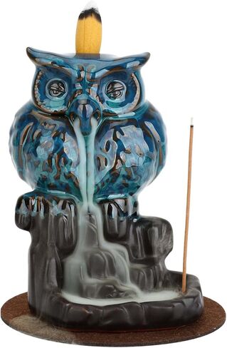 البومة ارتداد البخور الموقد شلال حامل البخور لطيف الحيوان حامل البخور مع 20 مخاريط البخور 30 ​​البخور العصي in Kuwait