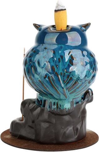 البومة ارتداد البخور الموقد شلال حامل البخور لطيف الحيوان حامل البخور مع 20 مخاريط البخور 30 ​​البخور العصي in Kuwait