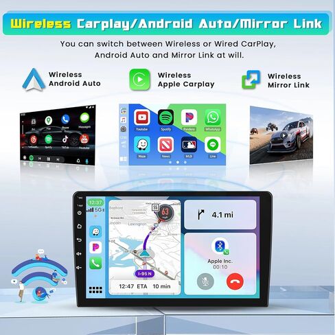 راديو ستيريو للسيارة Hi-Fi 2+64G Android 13 لسيارة Hyundai Elantra 2007-2010، شاشة لمس عالية الدقة 9 بوصات مع Apple CarPlay Android Auto اللاسلكي، كاميرا احتياطية AHD، وصلة مرآة، GPS، WiFi in Kuwait