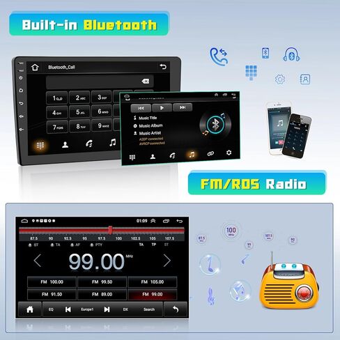 راديو ستيريو للسيارة Hi-Fi 2+64G Android 13 لسيارة Hyundai Elantra 2007-2010، شاشة لمس عالية الدقة 9 بوصات مع Apple CarPlay Android Auto اللاسلكي، كاميرا احتياطية AHD، وصلة مرآة، GPS، WiFi in Kuwait