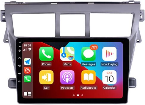 لـ 2007-2012 Toyota Vios Yaris Radio 9 بوصة Android 13 سيارة ستيريو لاسلكي Apple Carplay Android Auto، ملاحة GPS، واي فاي، مستقبل صوت السيارة بلوتوث، FM، SWC، ميكروفون (2 جيجابايت رام + 32 جيجابايت روم) in Saudi Arabia