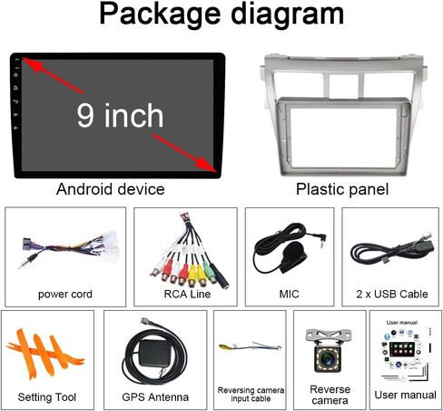 لـ 2007-2012 Toyota Vios Yaris Radio 9 بوصة Android 13 سيارة ستيريو لاسلكي Apple Carplay Android Auto، ملاحة GPS، واي فاي، مستقبل صوت السيارة بلوتوث، FM، SWC، ميكروفون (2 جيجابايت رام + 32 جيجابايت روم) in Saudi Arabia