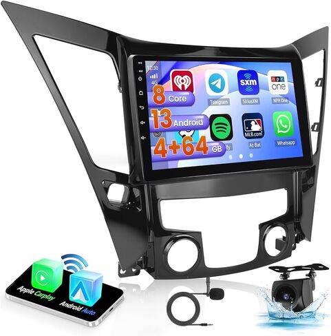 4+64GB Android Car Stereo for Hyundai Sonata 2010-2015 with Wireless Carplay Android Auto, Fuluku 8 Core 9" Touch Screen Radio Dash Kit GPS Navigation WiFi Bluetooth 5.0 SWC Mic Backup Camera in Kuwait