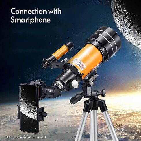 Andoer 15X-150X 70mm Large Aperture Astronomic Refracting Monocular Telescope with Tripod Eyepiece Dust Cover Teleconverter Finder Scope for Star Gazing Bird Watching in Saudi Arabia