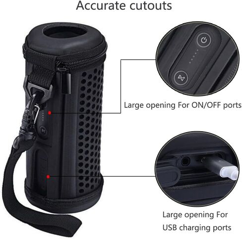 حافظة Zaracle JBL Flip 4، حافظة حمل من البولي يوريثان، حقيبة سفر، غطاء حماية لمكبر صوت بلوتوث محمول مقاوم للماء JBL Flip4 (أسود) in Kuwait