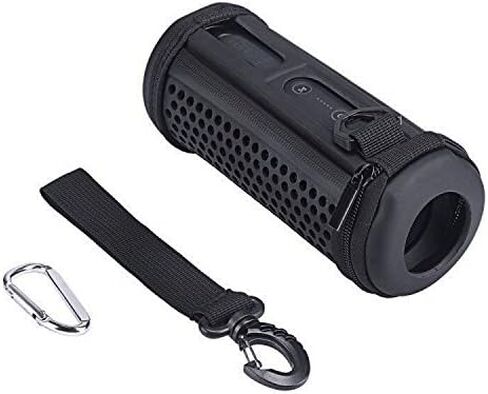 JBL Flip 4 Case, PU Carrying Sleeve Case Travel Pouch Bag Protective Cover for JBL Flip4 Waterproof Portable Bluetooth Speaker (Black) in Saudi Arabia