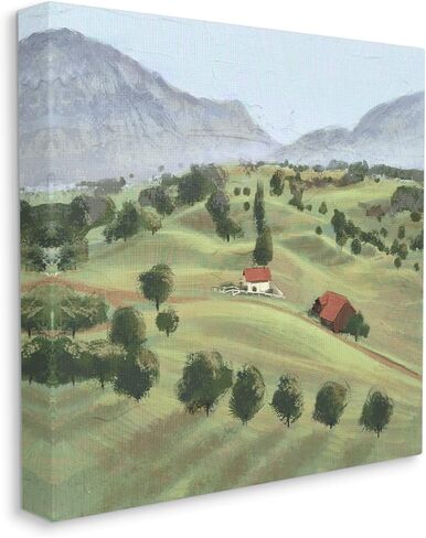Stupell Industries Scenic Countryside Sloped Hills Distant Rural Cottages, Design by Ziwei Li in Saudi Arabia