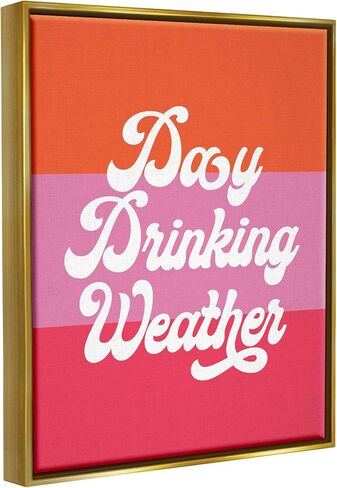 Stupell Industries Day Drinking Weather Summer Stripes Retro Typography, Design by Daphne Polselli in Saudi Arabia