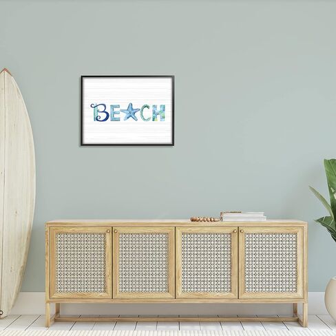 Stupell Industries Beach Letters Typography Sea Life Pebbles Rope, Design by Sharon Lee in Saudi Arabia
