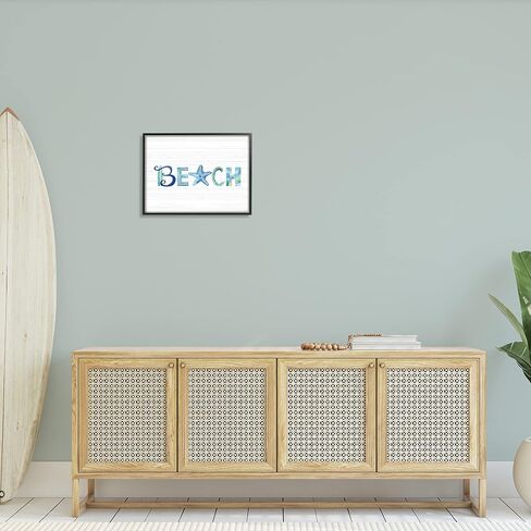 Stupell Industries Beach Letters Typography Sea Life Pebbles Rope, Design by Sharon Lee in Saudi Arabia