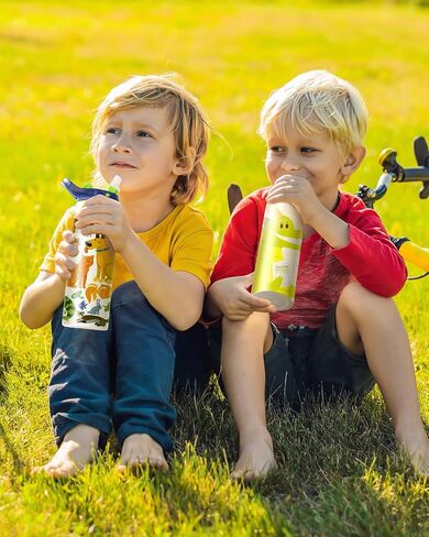 OFFNOVA 16oz Kids Sublimation Tumbler, Kids Sublimation Water Bottle Blank with Handle, Children Sublimation tumblers Cups for Milk, Soda, Juice, Drinks (4 Pack) in Saudi Arabia