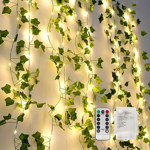 YJFWAL 15 Pack113 FT Artificial Green Ivy Leaf Vines, Fake Vines Greenery Hanging Plant Vine Leaves with Nylon Ties for Bedroom Wall Wedding Party Trellis Fence Pergola Balcony Event Aesthetic Decor in Saudi Arabia