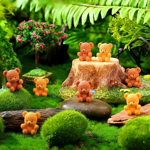 Yousoontic 100 Pcs Resin Bear Cute Miniature Bear Mini Resin Animal Figures Ornaments for Birthday Cake Decor DIY Wedding Party Favor Supplies Stuff Accessories Gift in Saudi Arabia