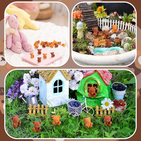 Yousoontic 100 Pcs Resin Bear Cute Miniature Bear Mini Resin Animal Figures Ornaments for Birthday Cake Decor DIY Wedding Party Favor Supplies Stuff Accessories Gift in Saudi Arabia