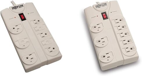 Tripp Lite 8 Outlet Surge Protector Power Strip, Extra Long Cord 25ft, Right-Angle Plug, Lifetime Limited Warranty & Dollar 75K Insurance (TLP825) , White in Saudi Arabia