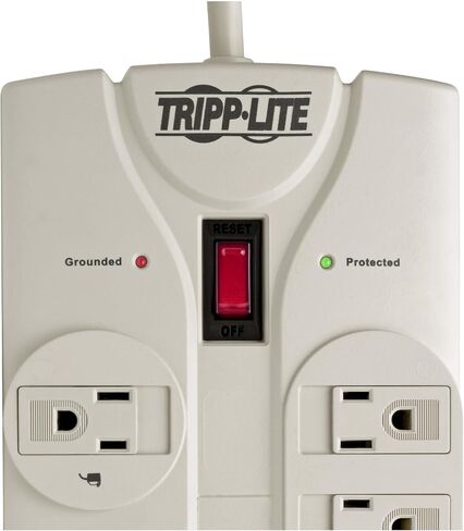 Tripp Lite 8 Outlet Surge Protector Power Strip, Extra Long Cord 25ft, Right-Angle Plug, Lifetime Limited Warranty & Dollar 75K Insurance (TLP825) , White in Saudi Arabia