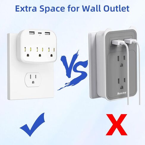 Ievuneuio Cruise Strip Power No Surge Protector مع USB، موسع منافذ التوصيل المتعدد 3 منافذ و 3 منافذ USB (1 USB C)، موزع منافذ الحائط من Cruise Essentials للرحلات البحرية والسفر والمكتب المنزلي in Kuwait