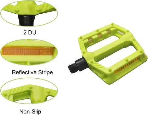 Wellgo Mountain Bike Pedals 9/16" Non-Slip Plastic Road Bicycle Pedals 2DU Pedals for MTB Hybrid Bike Folding Bike (Green) in Saudi Arabia