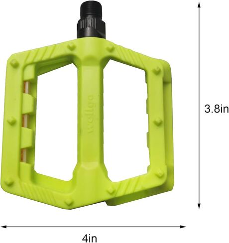Wellgo Mountain Bike Pedals 9/16" Non-Slip Plastic Road Bicycle Pedals 2DU Pedals for MTB Hybrid Bike Folding Bike (Green) in Saudi Arabia