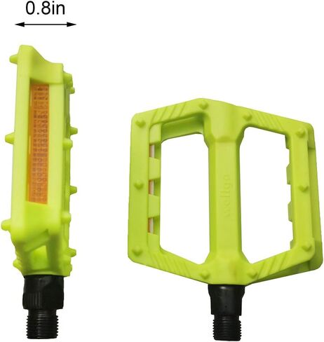 Wellgo Mountain Bike Pedals 9/16" Non-Slip Plastic Road Bicycle Pedals 2DU Pedals for MTB Hybrid Bike Folding Bike (Green) in Saudi Arabia